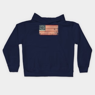 Betsy Ross Flag Distressed Kids Hoodie